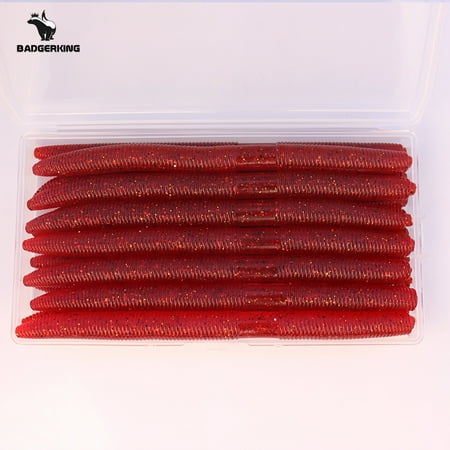 14pcs/ lots soft parasitic SENKO worm Fishing Lure For weightless Neko Rig Wacky Rig 14cm11g Tough Swim Bait silicone lure red