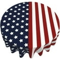 thumbnail image 3 of 4th of July Tablecloth 70 Inch Round Patriotic Table Cloth Red Stripes American Flag Tablecloth Independence Day Memorial Day Table Cover for Kitchen Party Dining Picnic Indoor Outdoor Decor, 3 of 6