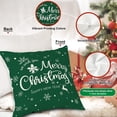 thumbnail image 5 of Christmas Throw Pillow Covers 20x20 Set of 4, Merry Christmas Winter Xmas Snowflake Decorative Holiday Cushion Pillow Cases 20 x 20 for Outdoor Indoor Farmhouse Home Room Couch Decor (Green), 5 of 6