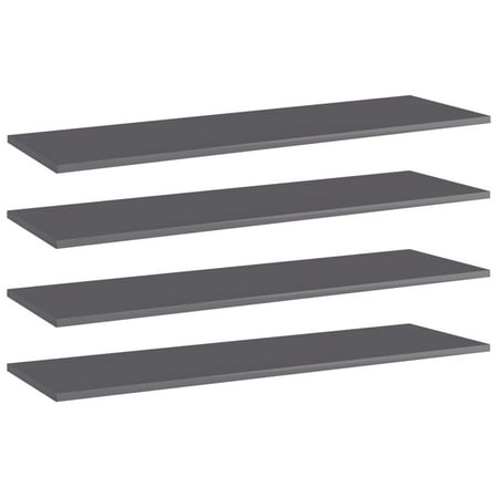 

WONISOLI Bookshelf Boards 4 pcs High Gloss Gray 39.4 x11.8 x0.6 Chipboard