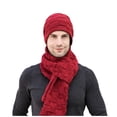 thumbnail image 3 of kaondbfi Outdoor Travel Essentials Clothing Accessories Beanie Hats for Men Winter Knitted Fleece Windproof Hat Scarf Gloves Three-piece Winter Knitted Hat Warm Hat, 3 of 4
