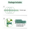 thumbnail image 6 of 20" Plant Support Cages for Climbing Plant Flower Tomato Cage with Stand Stakes and Stable Support Rings, 3 Pcs with 12 Clips, 6 of 11