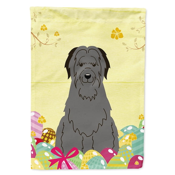 Carolines Treasures BB6081CHF Easter Eggs Briard Black Flag Canvas House Size