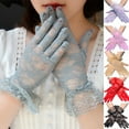 thumbnail image 2 of 1 Pair Bridal Gloves Wrist Length Floral Gloves Sunscreen Driving Gloves Vintage Sheer Short Lace Gloves Black For Women Elegant Tea Party Gloves Wrist Length Floral Gloves Sunblock Bridal Gloves, 2 of 7