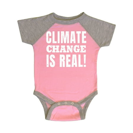 

Inktastic Climate Change is Real in White Distressed Text Gift Baby Boy or Baby Girl Bodysuit