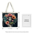 thumbnail image 5 of Intricate Floral Tote Bag - Serene Face Design with Vibrant Flowers Perfect for Shopping Travel & Parties - Reusable Canvas Bag, 5 of 6