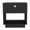 thumbnail image 2 of Tuhome Paris Nightstand with Single Drawer and Open Shelf, Modern Bedside Table, 2 of 5
