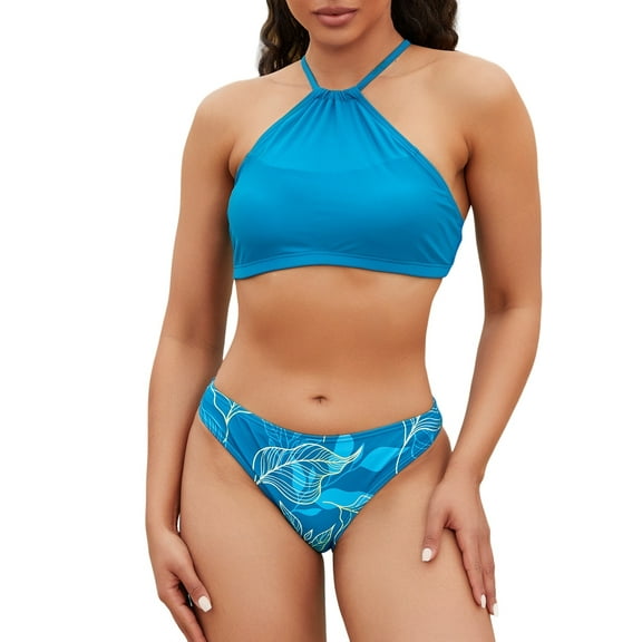 Charmo Bikini Bathing Suits for Women Floral Swimsuit Top Swimwear with Bikini Bottom