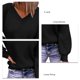 thumbnail image 4 of Suéter De Mujer Con Cuello En V Suéter De Manga Larga Color Puro De Moda Amigable Con La Piel Transpirable Suéter Femenino Negro S, 4 of 5
