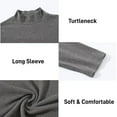 thumbnail image 5 of YuKaiChen Men's Casual Turtleneck Slim Fit Basic Tops Lightweight Pullover Sweater Grey L, 5 of 5