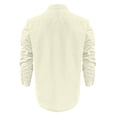thumbnail image 4 of Lumtrix Men's Linen Shirts Casual Button Down Long Sleeve Shirt Solid Collar Summer Beach Shirts Big and Tall Dress Shirts Beige XL, 4 of 6