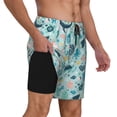 thumbnail image 2 of Cauagu Sea Animal Print Mens Swim Trunks Quick Dry Board Shorts Swim Shorts with Compression Liner Bathing Suits-X-Large, 2 of 6