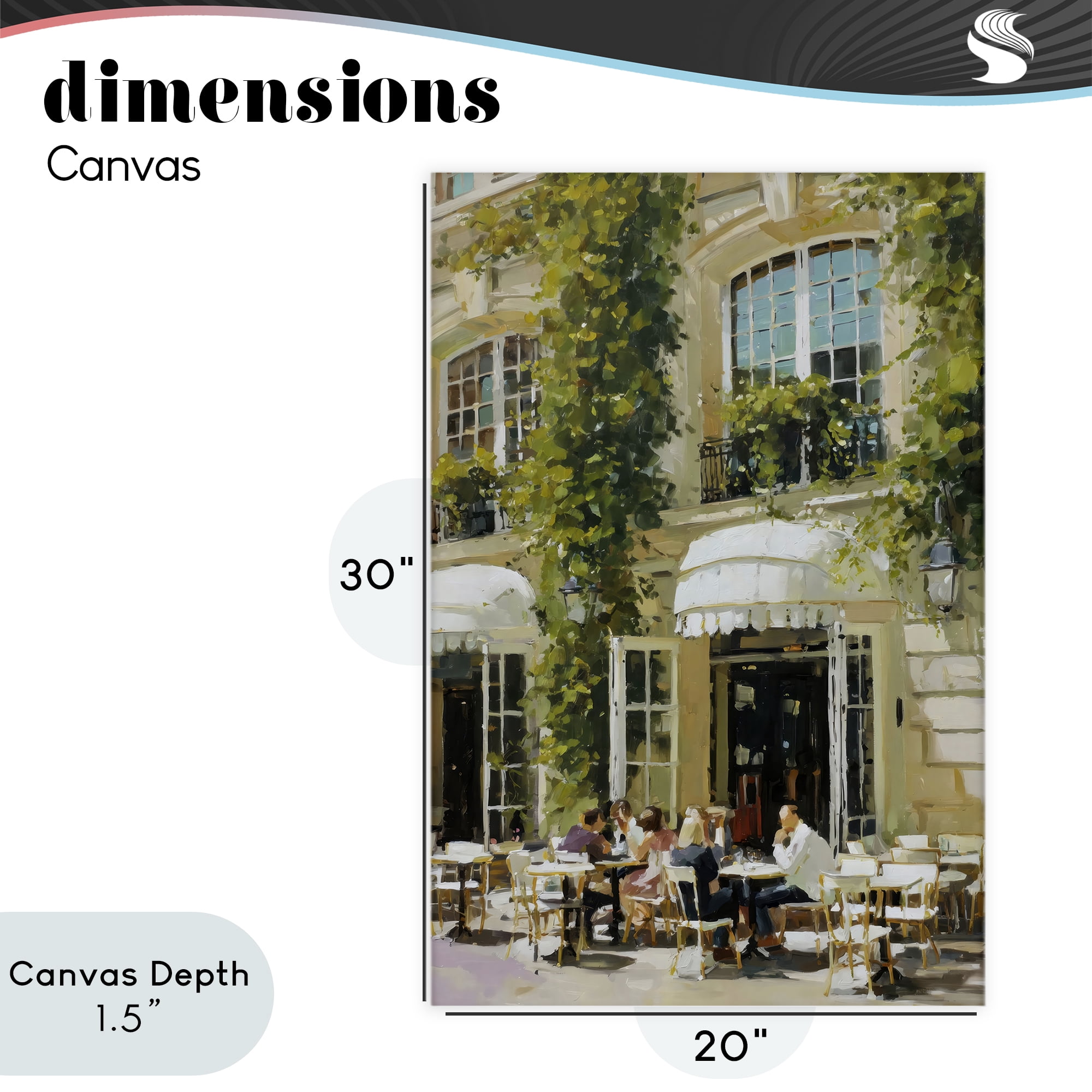 Stupell Industries Cafe Terrace with Ivy Canvas Wall Art, design by Petal Prints Design