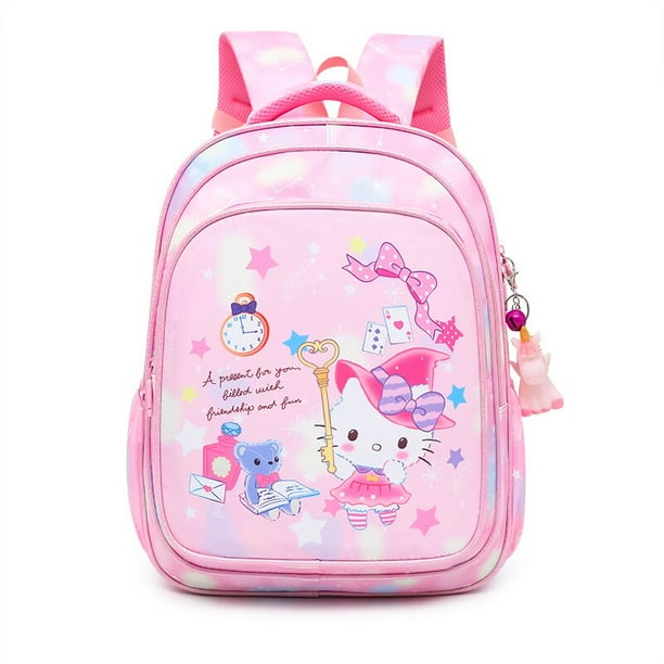 Mochila escolar de gran capacidad para niños de 1 a 3 grados, bonita mochila con estampado de dibujos animados, de Hello Kitty, novedad Fivean unisex
