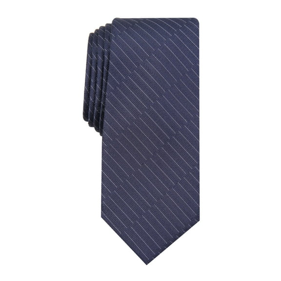 ALFANI Mens Navy Maximus Solid Striped Slim Neck Tie