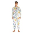 thumbnail image 3 of FORMRS Onesies Pajama for Adults Unisex Hoodie Winter Jumpsuit One Piece Sleepwear, Sizes S-2XL, Purple Easter Eggs, 3 of 7