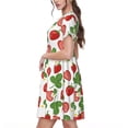 thumbnail image 2 of Vsdgher Robes Maxi Midi Décontractées Fraise pour Femmes Été 2025 Manches Courtes Légères Col Rond Robe de Plage, 2 of 6