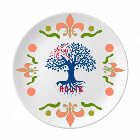 

New Zealand Ancestral Faly Flag Roots Flower Ceramics Plate Tableware Dinner Dish