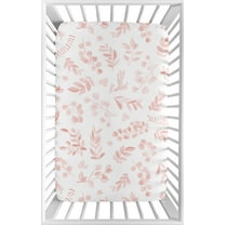 Sweet Jojo Designs Botanical Pink and White Mini Fitted Crib Sheet