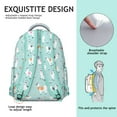 thumbnail image 5 of Artistic Pig School Backpack for Student Watercolor Farm Animal Cute Pig Cartoon Print Abstract Floral Pattern Aesthetic Bookbag for Student, 5 of 6