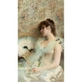 thumbnail image 2 of Vittorio Matteo Corcos 10x14 Gold Ornate Wood Frame and Double Matted Museum Art Print Titled - Girl&nbsp;With Hummingbirds (1883), 2 of 4