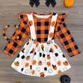 thumbnail image 2 of TAIAOJING Toddler Girls Summer Outfit 2 Piece Long Sleeve Plaid Tops T Shirt Pumpkin Prints Suspender Skirts Toddler Girl Outfit 2-3 Years, 2 of 8