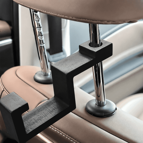 Bamboo Hard Hat Holder for Truck Seat – Headrest Hook for Car, Portable Hard Hat Hanger, Holds Hard Hat and Vest with Ease