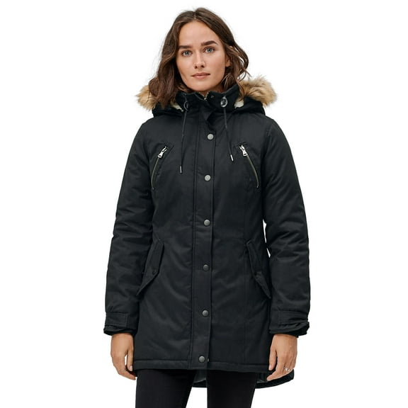 Ellos Women's Modern A-Line Parka Coat