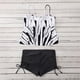 thumbnail image 5 of Trajes de baño tankini AQITTI para mujer, trajes de baño de dos piezas con cuello halter, top con volantes escalonados y pantalones cortos., 5 of 7