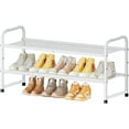 thumbnail image 5 of Shoe Rack for Closet, 32 inch Metal Shoe Rack Organizer Heavy Duty, 2 Tier Mesh for Shoes, White, 5 of 13