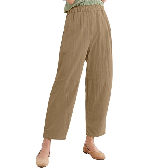 Vedolay Work&nbsp;Pants&nbsp;For&nbsp;Women Women's Cotton Casual Loose Fit High Waisted Casual Pants,Khaki XXL