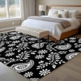 thumbnail image 4 of Black Paisley Area Rugs 5'x8', Washable Small Throw Rugs for Classroom Bedroom, Ethnic Vintage Floral Botanical Abstract Indoor Outdoor Rug Non-Slip Low Pile Carpet Runner Reversible Floor Mats, 4 of 8