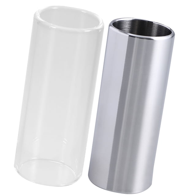 2pcs Slide Guitare Portable Portable en Acier Inoxydable Slide Slide Verre de Guitare pour Hommes Femmes