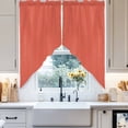thumbnail image 2 of Swag Curtain Valances Coral Red Swag Valances for Kitchen Windows Gradient Gradual Color Short Topper Curtains Valance Tier Pair for Kitchen Bedroom Living Room Bathroom 28"x36", 2 of 8