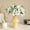 White, variant on Artificial Flowers 6 Heads Trumpet Stem, Faux Floral Fabric Arrangement for Home Decor, Lifelike Fake Plants for Wedding Centerpiece, Office Table Vase Accents, 19.29 Inch Single Stem