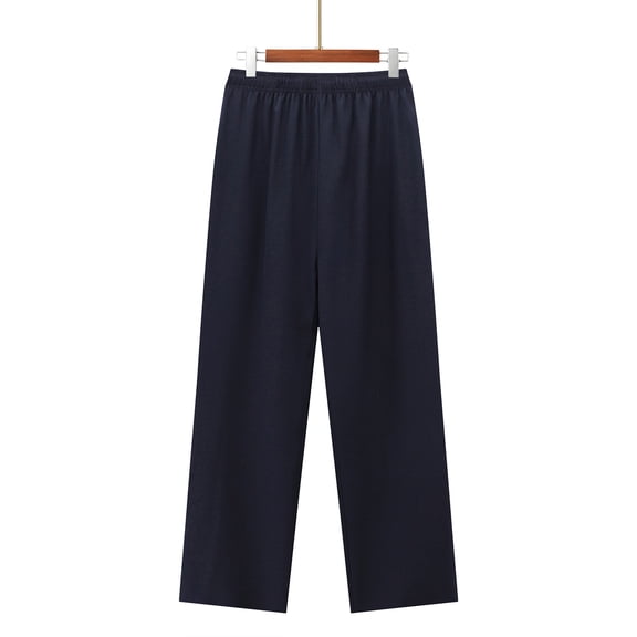 SOOMLON Pants for Men Loose Fit Big and Tall Trousers Elastic Waist Wide Leg Cropped Pants Casual Weekend Pants
