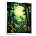 thumbnail image 2 of Designart "Vibrant Neon Green Redwoods" Tree Redwood Floater Framed Wall Art Living Room, 2 of 5