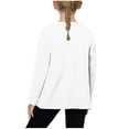 thumbnail image 5 of BLVB Girls 3/4 Sleeve Shirts Casual Crewneck Blouses for Girls Solid Color Loose Tunic Tops Fall Ribbed Knit Tops Kids, 5 of 6