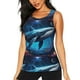 thumbnail image 1 of Fotbe Colorful Ocean Whale Blusas Sin Mangas para Mujer – Estilo Casual, Corte Suelto, Slim-Fit, Cuello Redondo Deportivo, Tops de Verano para Gimnasio y Yoga-XX-Large, 1 of 7