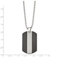 thumbnail image 2 of Chisel Stainless Steel Polished Studded Black Solid Carbon Fiber Dog Tag 22-inch Necklace, 2 of 2