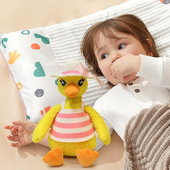 Tuscom Spring Chicken Plush Pillow - Cute Long Legs Yellow Chick Stuffed Animal Toy for Easter Decorations, Soft Plushie for Kids Room Home Decor Accent, Easter Gift, 18in
