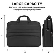 CshidWorld Laptop Bag for 15.6 inch, Computer Bag Laptop Briefcase Men Women, Laptop Shoulder Bag, Work Messenger Bag Business Travel Office, Black