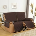 thumbnail image 3 of TOPCHANCES Recliner Sofa Cover for Double Recliner, Waterproof 2-Seater Recliner Sofa Slipcover, Slip Proof Furniture Protector, Brown, 3 of 8