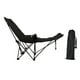 thumbnail image 3 of Silla de campamento reclinable con silla de salón de reposapiés removible con bolsa de transporte portátil para picnic viajes césped piscina de pesca Negro, 3 of 8