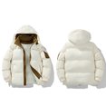 thumbnail image 6 of Winter Coats Puffer Jacket for Men Color Block Hooded Thick Quilted Insulated Winter Coat Zip Up Windproof Loose Fit Casual Snow Outerwear 5 Contrast Color Options Available, 6 of 9