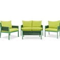 thumbnail image 4 of 4 Outdoor Patio With Extra Thick Cushions & Tempered Glass Table - Ideal For Backyard Porch (fluorescent Yellow Conversation Fade-, 4 of 6