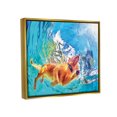thumbnail image 3 of Stupell Industries Dog Swimming Underwater Animals & Insects Painting Gold Floater Framed Art Print Wall Art, 21 x 17, 3 of 9