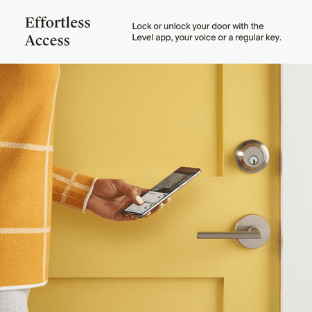 Level - Smart Lock Bluetooth Replacement Deadbolt with App/Key/Voice Assistant Access - Satin Nickel