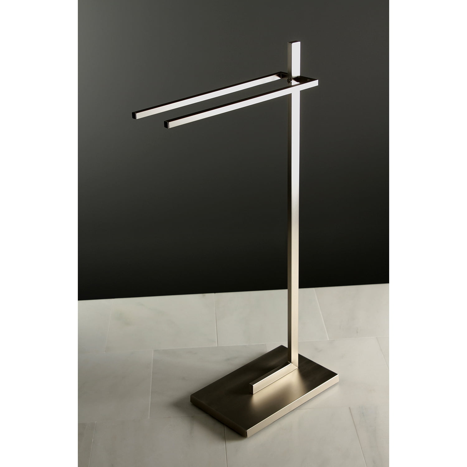 Kingston Brass SCC8608 Modern Edenscape Pedestal Dual Towel Rack - Brushed Nickel