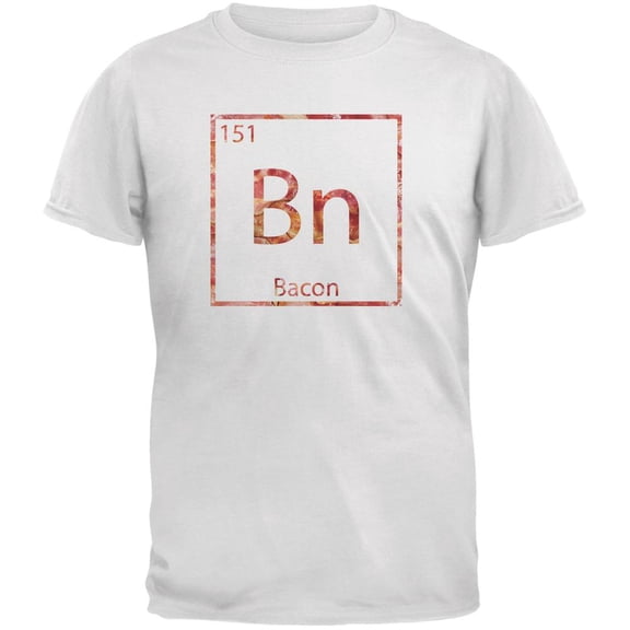 Bacon Periodic Table Element White Adult T-Shirt - Medium